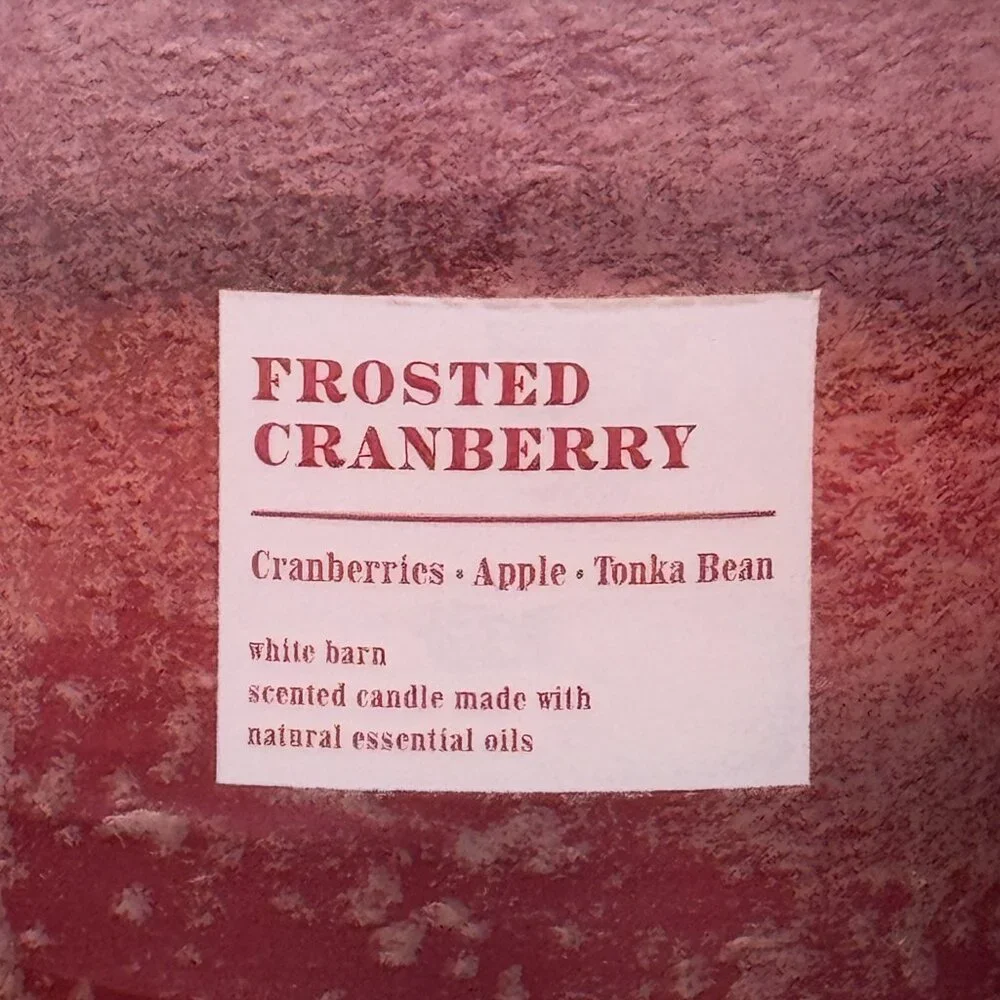 BBW Frosted Cranberry White Barn Bath & Body Works 3 Wick Candle